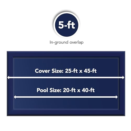 Blue Wave BWC752 Bronze 8-Year 20-ft x 40-ft Rectangular In Ground Pool Winter Cover,Dark Navy Blue
