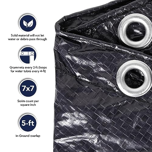 Blue Wave BWC752 Bronze 8-Year 20-ft x 40-ft Rectangular In Ground Pool Winter Cover,Dark Navy Blue