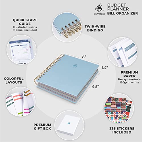 Clever Fox Budget Planner & Monthly Bill Organizer with Pockets. Expense Tracker Notebook, Budgeting Journal and Financial Planner Budget Book to Control Your Money. Large Size (8" x 9.5") â Lavender