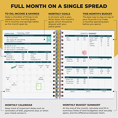 Clever Fox Budget Planner & Monthly Bill Organizer with Pockets. Expense Tracker Notebook, Budgeting Journal and Financial Planner Budget Book to Control Your Money. Large Size (8" x 9.5") â Lavender