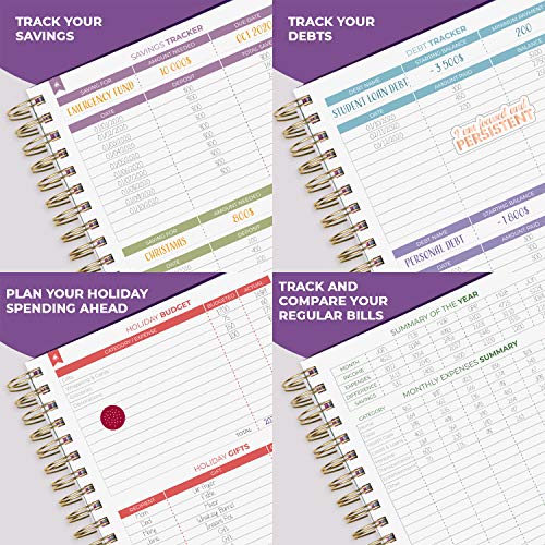 Clever Fox Budget Planner â Coiled Budget Book with Colorful Spacious Pages, Monthly Financial Planner, Budgeting Organizer & Expense Tracker Notebook, Finance Journal, 8x9.5 Hardcover â Purple