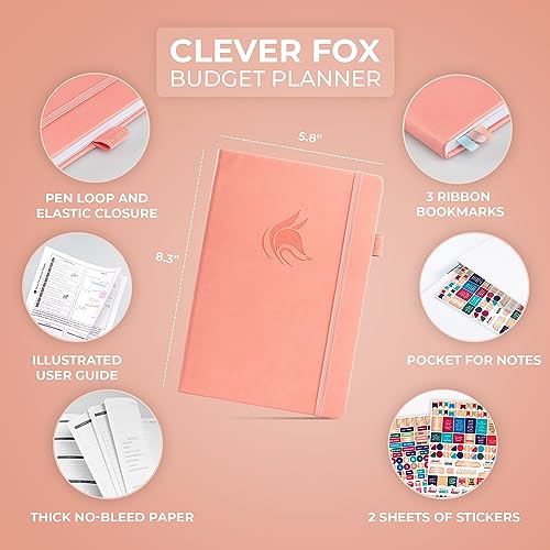 Clever Fox Budget Planner - Undated - Expense Tracker Notebook. Monthly Budgeting Journal, Finance Planner & Accounts Book to Take Control of Your Money. Start Anytime. A5 Size Peach Pink Hardcover