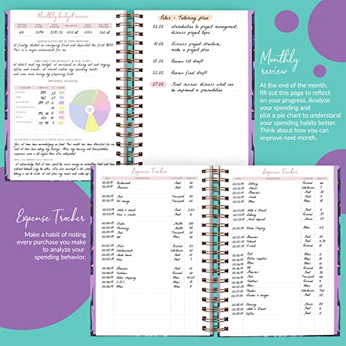 PLANBERRY Large Budget Planner & Monthly Bill Organizer with Pockets Premium â Home Finance Organizer â Budgeting Book with Payment, Income & Expense Tracker â 8.3â³ x 9.4â³ Hardcover(Wild Purple)