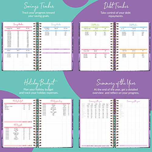 PLANBERRY Large Budget Planner & Monthly Bill Organizer with Pockets Premium â Home Finance Organizer â Budgeting Book with Payment, Income & Expense Tracker â 8.3â³ x 9.4â³ Hardcover(Wild Purple)