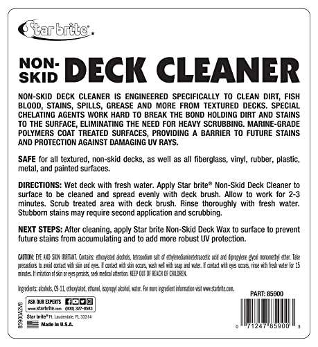 STAR BRITE Non-Skid Deck Cleaner & Protectant - Wash Grime out of Non-Slip Surfaces & Protect from Future Stains - 1 GAL (085900N)