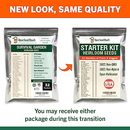 (32) Variety Pack Survival Gear Food Seeds | 15,000 Non GMO Heirloom Seeds for Planting Vegetables and Fruits. Survival Food for Your Survival kit, Gardening Gifts & Emergency Supplies | Garden vegetable seeds. by Open Seed Vault