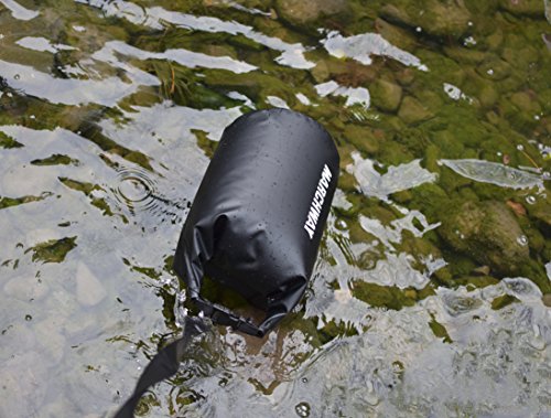 MARCHWAY Floating Waterproof Dry Bag 5L/10L/20L/30L/40L, Roll Top Sack Keeps Gear Dry for Kayaking, Rafting, Boating, Swimming, Camping, Hiking, Beach, Fishing (Black, 5L)