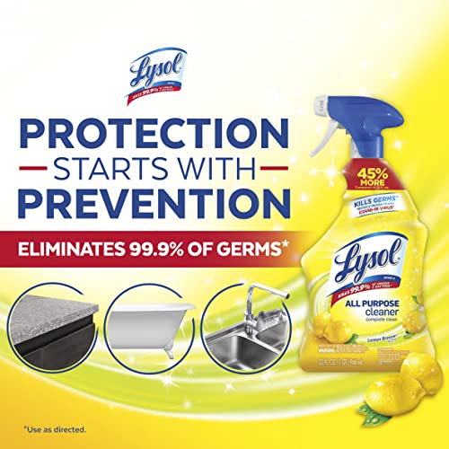 Lysol All-Purpose Cleaner, Sanitizing and Disinfecting Spray, To Clean and Deodorize, Lemon Breeze Scent, 32oz