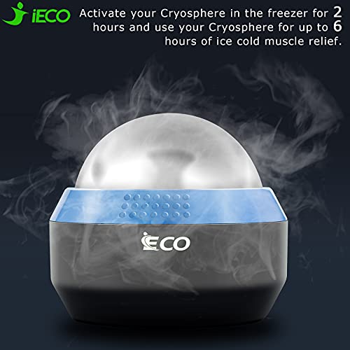 iECO Cryosphere Cold Massage Roller Ball - Massage Ball for Cold & Heat Relief, Myofascial Release, Trigger Point Therapy, Muscle Knots - Deep Tissue Ice Massager