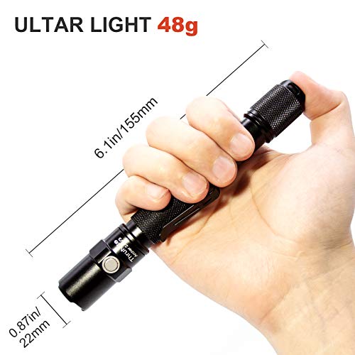 ThruNite LED Flashlight Archer 2A V3 500 Lumens CREE Portable EDC AA Flashlight with Lanyard, IPX8 Water-Resistant Dual Switch Outdoor Flash Light for Hiking, Camping, Everyday Use - CW