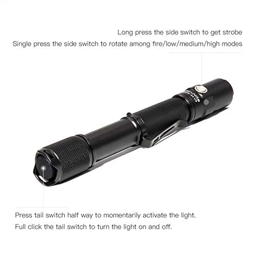 ThruNite LED Flashlight Archer 2A V3 500 Lumens CREE Portable EDC AA Flashlight with Lanyard, IPX8 Water-Resistant Dual Switch Outdoor Flash Light for Hiking, Camping, Everyday Use - CW