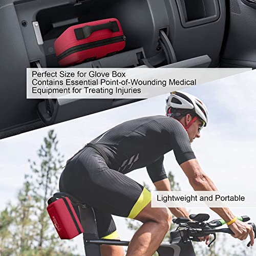 Professional First Aid Kit, Trauma Kit with Labelled Compartments Molle System for Car, Hiking, Backpacking, Camping, Traveling, and Cycling