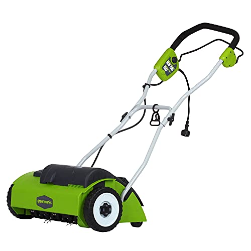 Greenworks 10 Amp 14â Corded Electric Dethatcher (Stainless Steel Tines)