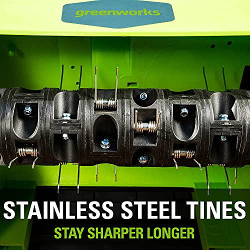 Greenworks 10 Amp 14â Corded Electric Dethatcher (Stainless Steel Tines)