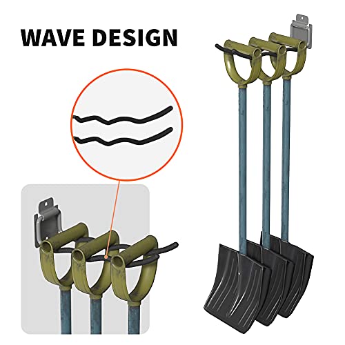 TORACK Garage Hooks Tool Organizer, 4 Pack Heavy Duty Steel 12" Wave Hooks, Wall Mount Garage Storage Utility Hooks for Car Tires, Ladder, Chairs, Power Tools, Garden Tools