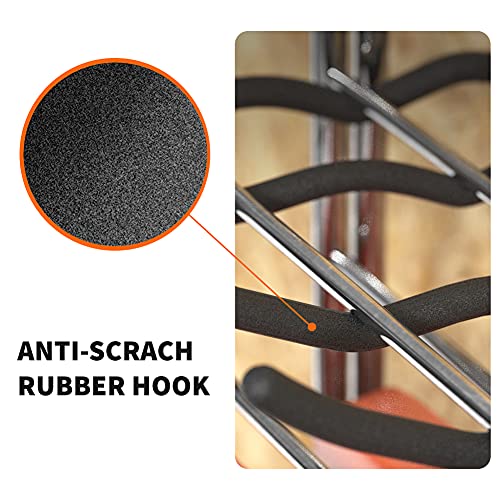 TORACK Garage Hooks Tool Organizer, 4 Pack Heavy Duty Steel 12" Wave Hooks, Wall Mount Garage Storage Utility Hooks for Car Tires, Ladder, Chairs, Power Tools, Garden Tools