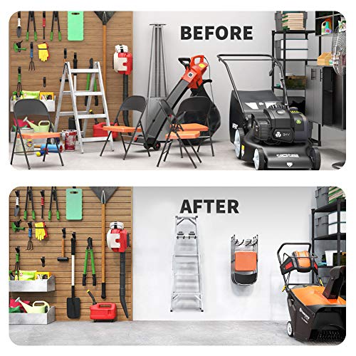 TORACK Garage Hooks Tool Organizer, 4 Pack Heavy Duty Steel 12" Wave Hooks, Wall Mount Garage Storage Utility Hooks for Car Tires, Ladder, Chairs, Power Tools, Garden Tools