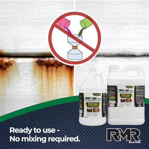 RMR-86 Pro Instant Mold Stain & Mildew Stain Remover - Contractor Grade Cleaning Solution, Professional Quality Formula, Odor Removal, 1 Gallon