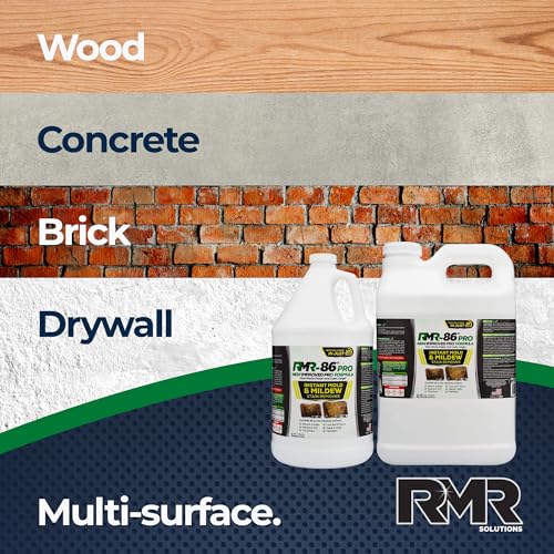 RMR-86 Pro Instant Mold Stain & Mildew Stain Remover - Contractor Grade Cleaning Solution, Professional Quality Formula, Odor Removal, 1 Gallon