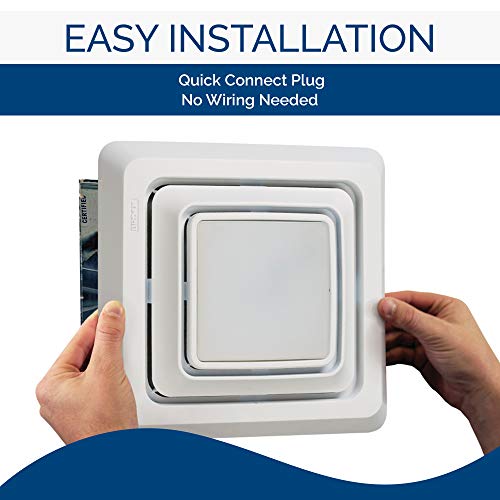 Broan-NuTone FG600S LED Lighted Grille Upgrade for Bathroom Ventilation Fans, Easy Installation for DIY, White, Square