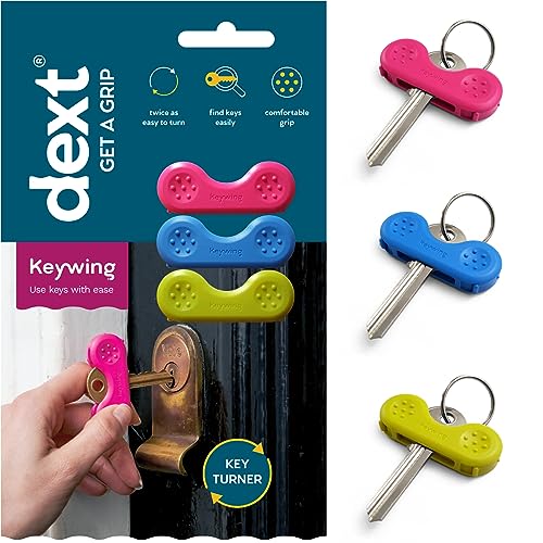 Keywing Key Turner Aid v2 Triple Pack. Makes Keys so Much Easier. Perfect for Rheumatoid Arthritis, MS or Parkinsons Gift, Elderly with weak Hands, Key Finder and Holder.