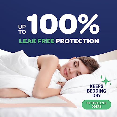 Bed Pads for Incontinence Disposable 30 x 36 [50-Count] Ultra Absorbent Chux Pads with Adhesive Strips - Heavy-Duty Underpads 30x36 - Chucks Pads Disposable Adult, Kids - X-Large Puppy Training Pads