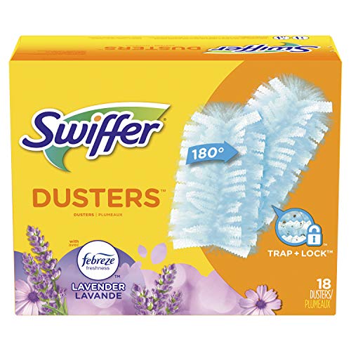 Swiffer Dusters, Ceiling Fan Duster, Multi Surface Refills with Febreze Lavender, 18 Count