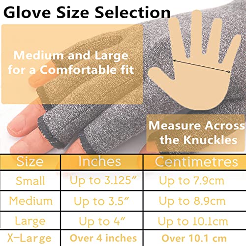 2 Pairs Arthritis Compression Gloves, Relieve Arthritis, Rheumatoid, Osteoarthritis, Carpal Tunnel Pain, Compression Gloves for Arthritis for Women & Men, Anti-Slip Glue dot Gloves for Work