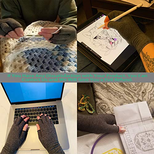 2 Pairs Arthritis Compression Gloves, Relieve Arthritis, Rheumatoid, Osteoarthritis, Carpal Tunnel Pain, Compression Gloves for Arthritis for Women & Men, Anti-Slip Glue dot Gloves for Work