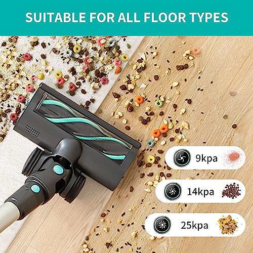 Belife Cordless Vacuum Cleaner, Stick Vacuum with 25Kpa Powerful Suction, 380W Brushless Motor, Up to 50mins Runtime, LED Display, 6 in 1 Lightweight Handheld Vacuum for Hard Floor Carpet Car Pet Hair