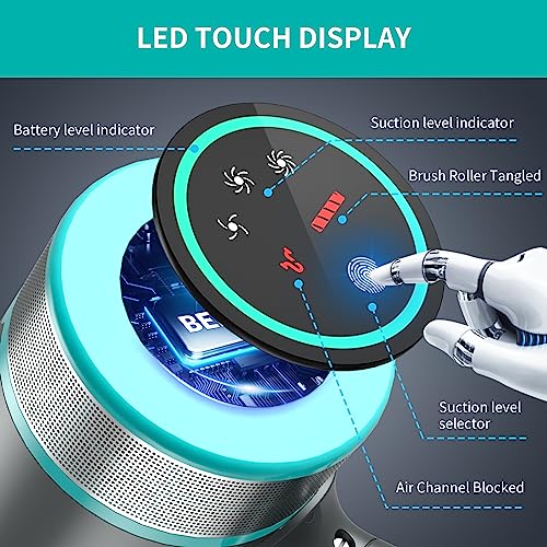 Belife Cordless Vacuum Cleaner, Stick Vacuum with 25Kpa Powerful Suction, 380W Brushless Motor, Up to 50mins Runtime, LED Display, 6 in 1 Lightweight Handheld Vacuum for Hard Floor Carpet Car Pet Hair