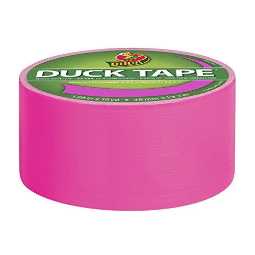 Duck Brand 1265016 Color Duct Tape, Neon Pink, 1.88 Inches x 15 Yards, Single Roll