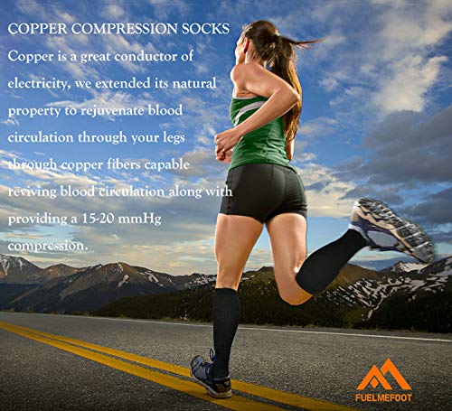 3 Pack Copper Compression Socks - Compression Socks Women & Men Circulation - Best for Medical,Running,Athletic