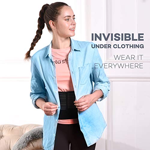 Omples Posture Corrector for Women and Men Back Brace Straightener Shoulder Upright Support Trainer for Body Correction and Neck Pain Relief, Medium (Waist 34-38 inch), Patent Pending