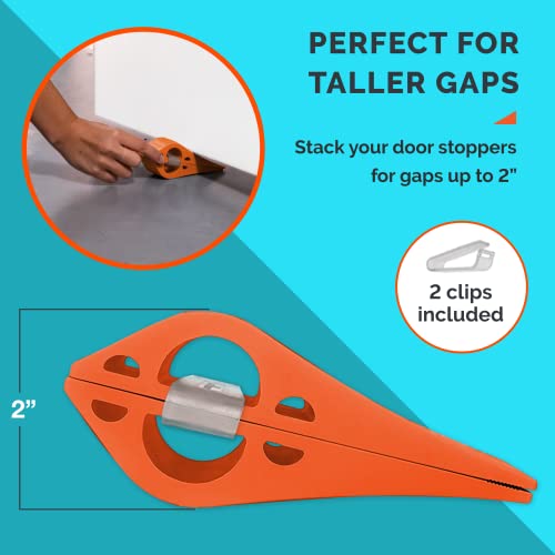 Wundermax Door Stoppers - Rubber Security Wedge for Bottom of Door on Carpet, Concrete, Tile, Linoleum & Wood - Heavy Duty Door Stop - Home Improvement - 3 Pack - Gray