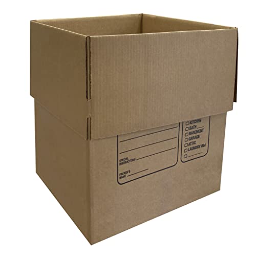 uBoxes Corrugated Moving Boxes with Handles, 10 Premium Large, 18" x 18" x 24"