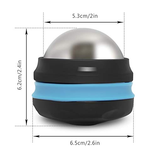 Cold Massage Roller Ball, Cold Therapy Relief, Free Rolling Removable Gel Ball Deep Tissue Massage Pain Relief, Great Tool for Back/Neck Pain, Muscles Recovery and Inflammation (Black)