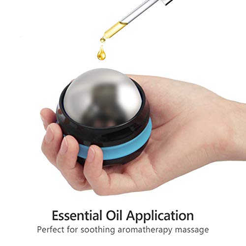 Cold Massage Roller Ball, Cold Therapy Relief, Free Rolling Removable Gel Ball Deep Tissue Massage Pain Relief, Great Tool for Back/Neck Pain, Muscles Recovery and Inflammation (Black)