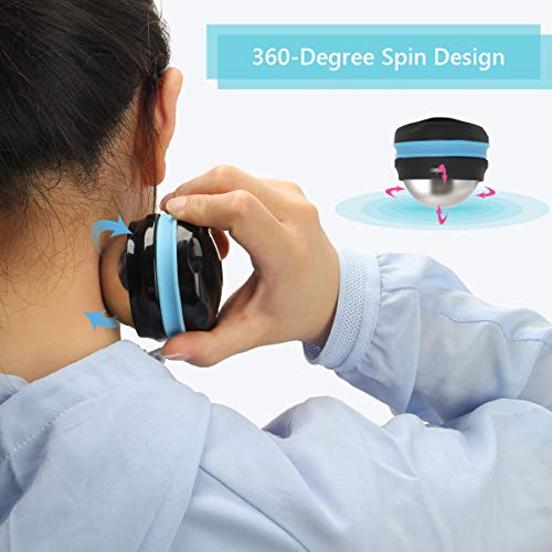 Cold Massage Roller Ball, Cold Therapy Relief, Free Rolling Removable Gel Ball Deep Tissue Massage Pain Relief, Great Tool for Back/Neck Pain, Muscles Recovery and Inflammation (Black)