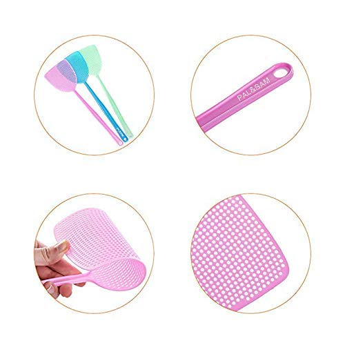 Fly Swatter, Strong Flexible Manual Swat Set Pest Control, Assorted Colors (3 Pack) (3 Colors)
