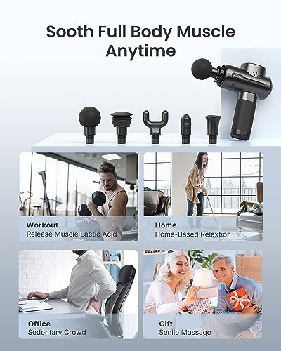 RENPHO Active Massage Gun Deep Tissue Muscle, 2022 Upgrade Powerful Portable Gun Massage Percussion Massager Gun for Athletes, Electric Back Massagers, Handheld Body Massager Gun Fathers Women Gifts