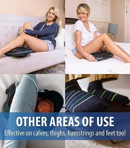 Zyllion Shiatsu Back and Neck Massager - 3D Kneading Deep Tissue Massage Pillow with Heat for Muscle Pain Relief, Chairs and Cars - Black (ZMA-13-BK)