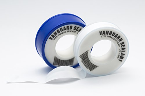 PTFE Plumbers Water Sealant Thread Tape 460" Length 1/2" Width White 1 Pack by Vanguard Sealants Perfect for Shower Heads and Pipe Threads