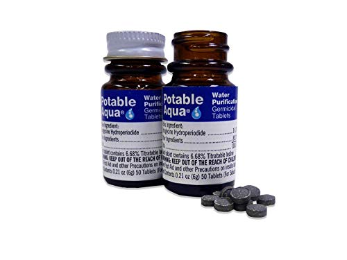 Potable Aqua Water Purification, Water Treatment Tablets - 50 count Twin Pack