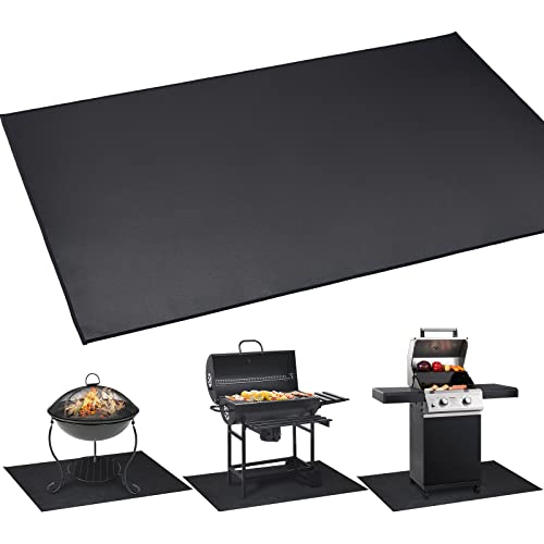 Large Under Grill Mat 60 Ã42 Inch for Outdoor Charcoal, Flat Top, Smokers, Gas Grills, Deck and Patio Protective Mats, Fireproof Grill Pads, Indoor Fireplace Mat Prevents Ember Damage Wood Floor