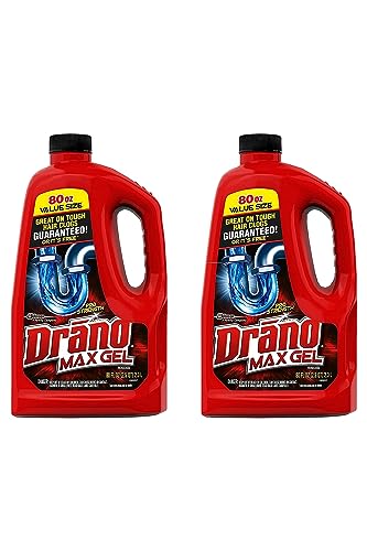 Drano Max Gel Drain Clog Remover and Cleaner for Shower or Sink Drains, 80 oz, 2 pack