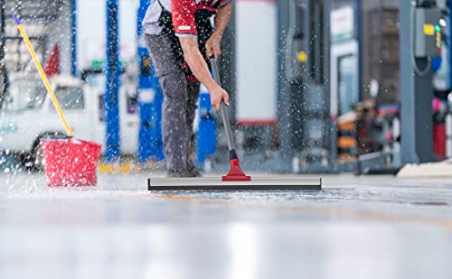 DSV Standard Professional Telescopic Stainless Aluminum Floor Scrubber Squeegee | 30â â 57â | Solid Natural Silicone Rubber Head 23.6â |Best for Washing Shower Glass/Window/Floors