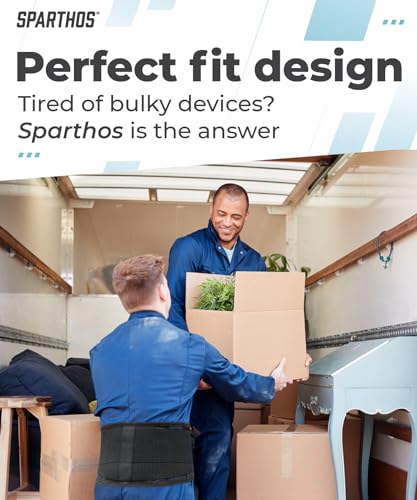 Back Brace by Sparthos - Immediate Relief from Back Pain, Herniated Disc, Sciatica, Scoliosis and more! - Breathable Mesh Design with Lumbar Pad- Adjustable Support Straps- Lower Back Belt- Size Large