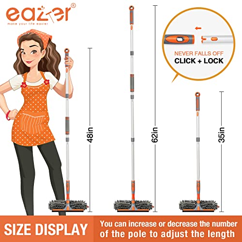 eazer Squeegee Window Cleaner 2 in 1 Rotatable Window Cleaning Tool Kit with Extension Pole, 62ââ Telescopic Window Washing Equipment with Bendable Head for Indoor/Outdoor Car Glass - 4 Pads