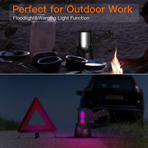 BUYSIGHT Rechargeable Spotlight,Spot Lights Hand held Large Flashlight 10000 lumens Handheld Spotlight Lightweight and Super Bright Flashlight (Aluminium_Alloy Black)